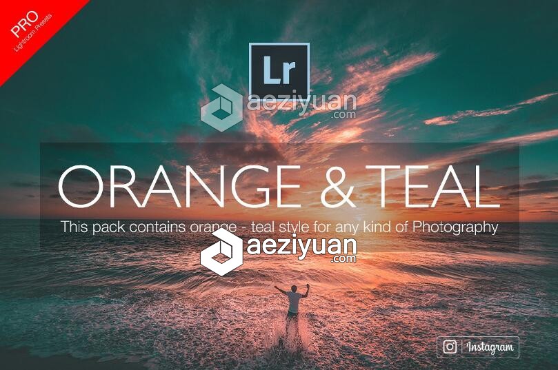 专业电影青绿色和橙色Lightroom预设 Orange &amp; Teal Lightroom专业,电影,橙色,lightroom,预设 - AE资源网 www.aeziyuan.com