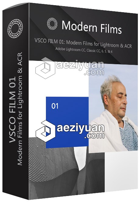 VSCO FILM 01: Modern Films for Lightroom &amp; ACR 现代电影VSCO预设 2018.7.更新modern,lightroom - AE资源网 www.aeziyuan.com