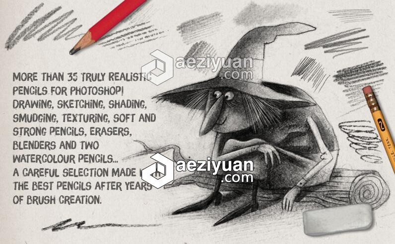 susanlyon风格的素描PS笔刷 AD Pencils Garden v1.0风格的,素描,笔刷,pencil,garden - AE资源网 www.aeziyuan.com