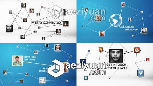 科技感图像连线动画AE模板 Videohive Stay Connected 8070893可以采用IP方法调用,一台机器挂掉,CURLOPT_URL,CURLOPT_HEADER,CURLOPT_POST - AE资源网 www.aeziyuan.com