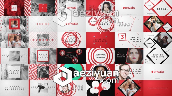 时尚方形圆圈遮罩图文展示包装AE模板 Videohive Short Typography Commercials时尚,方形,圆圈,图文,展示 - AE资源网 www.aeziyuan.com