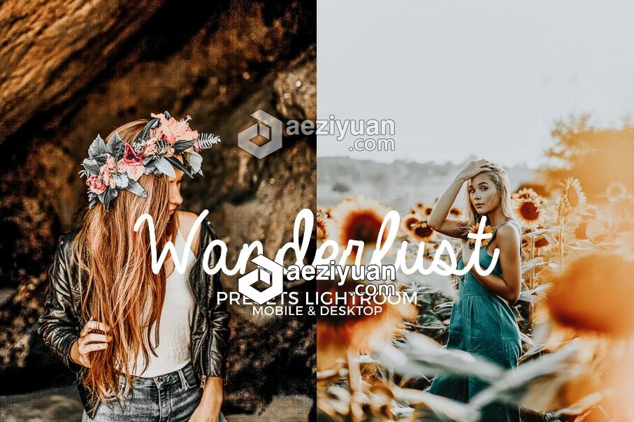 旅行人像摄影博客Lightroom预设 Wanderlust Blogger Presets人像摄影,博客,lightroom,预设,wanderlust - AE资源网 www.aeziyuan.com