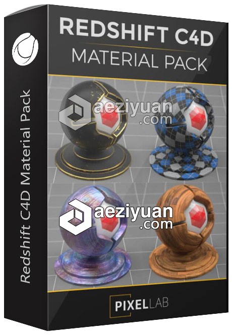 C4D RS渲染器材质包合集 Redshift C4D Material Pack材质,合集,material - AE资源网 www.aeziyuan.com