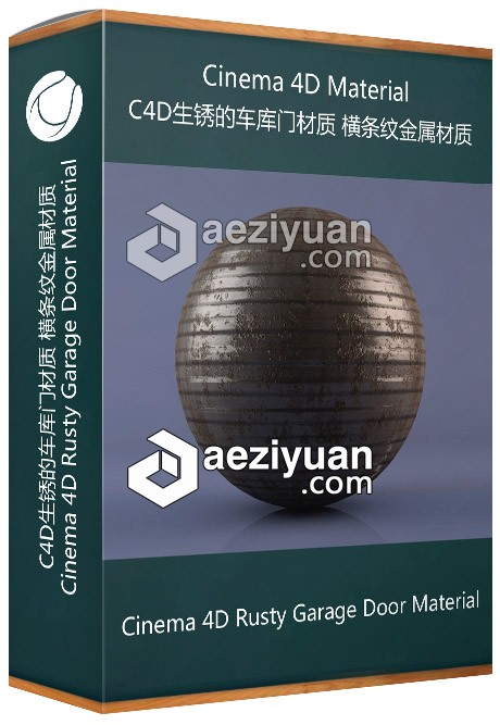 C4D生锈的车库门材质 横条纹金属材质 Cinema 4D Rusty Garage Door Material材质,条纹,金属,cinema,garage - AE资源网 www.aeziyuan.com