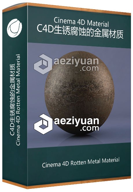 C4D生锈腐蚀的金属材质 Cinema 4D Rotten Metal Material生锈,金属,材质,cinema,metal - AE资源网 www.aeziyuan.com