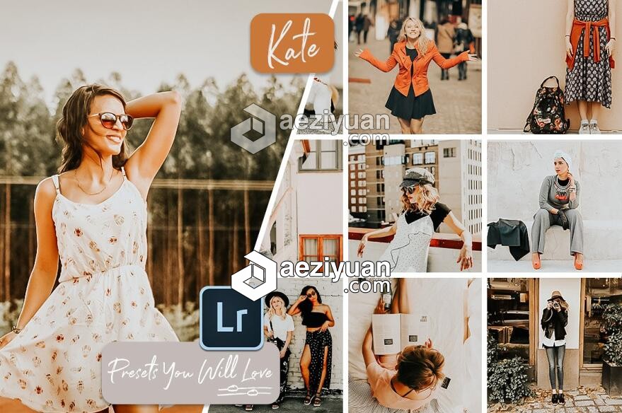 旅拍人像胶片风Lightroom预设+手机版lr预设+ACR预设Kate Lightroom人像,胶片,lightroom,手机,预设 - AE资源网 www.aeziyuan.com