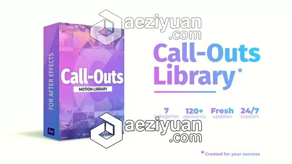 120种呼出线条指针标注介绍动画AE模板 Videohive Call-Outs Library线条,指针,标注,介绍,动画 - AE资源网 www.aeziyuan.com