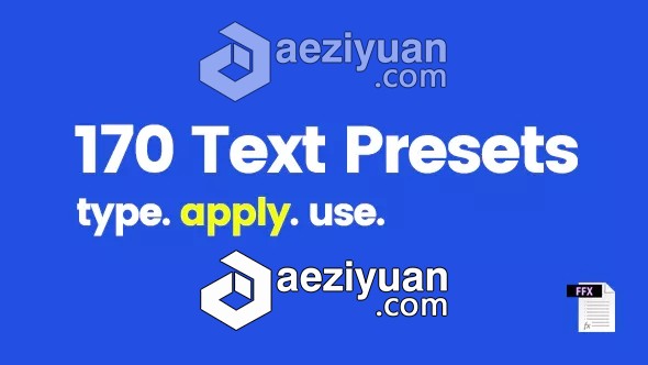 170个可爱弹跳文字动画预设AE预设 Videohive 170 Text Presets可爱,弹跳,文字,动画 - AE资源网 www.aeziyuan.com