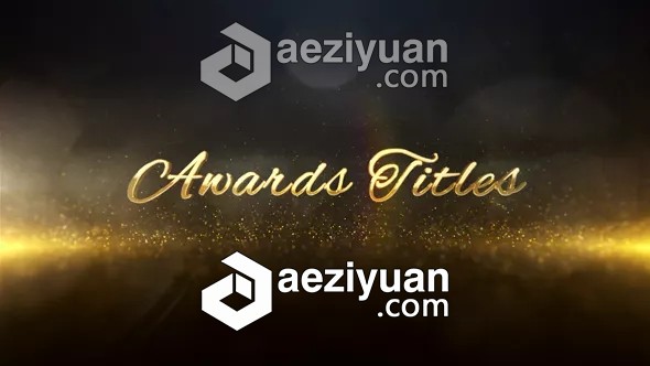 大气金色粒子三维文字标题开场片头AE模板 Videohive Awards Titles 3D大气,金色,粒子,三维,标题 - AE资源网 www.aeziyuan.com