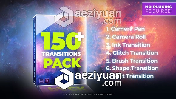 150种多效果转场动画包AE模板 Videohive Transitions效果,转场,动画,transition - AE资源网 www.aeziyuan.com