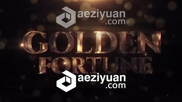 金色粒子闪耀文字标题动画片头AE模板 Videohive Golden Fortune金色,粒子,闪耀,标题,动画片 - AE资源网 www.aeziyuan.com