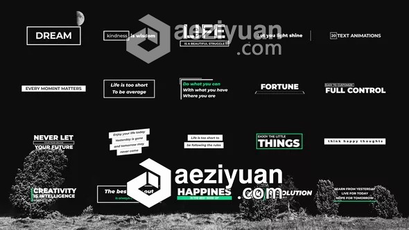 20组文字标题字幕动画AE模板 Videohive Titles文字,动画 - AE资源网 www.aeziyuan.com