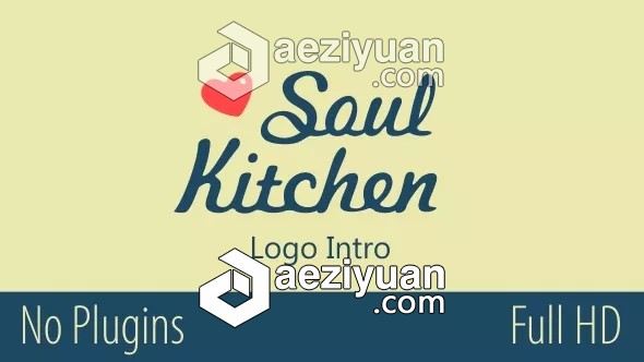 烹饪厨房MG动画AE模板  Videohive Soul Kitchen Logo Intro烹饪,厨房,动画,soul,kitchen - AE资源网 www.aeziyuan.com