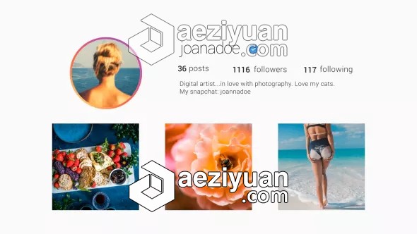 个人简历作品展示片头AE模板 Videohive Instagram Promo个人简历,片头,instagram - AE资源网 www.aeziyuan.com