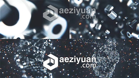 金属质感粒子汇聚LOGO片头AE模板 Videohive Metalic Particles Logo金属,质感,粒子,汇聚,片头 - AE资源网 www.aeziyuan.com