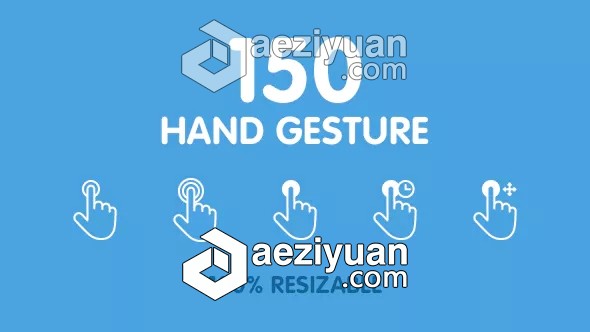 150个触控点击手势动画AE模板 Videohive 150 Animated Hand Gestures动画,animated - AE资源网 www.aeziyuan.com