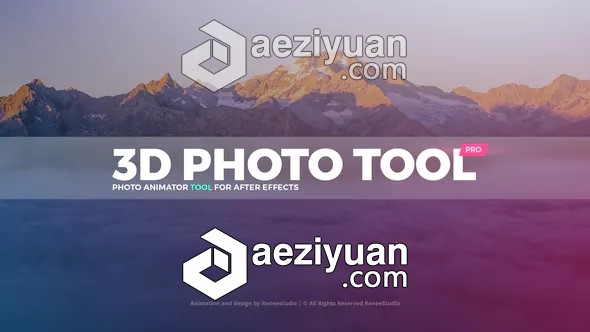 平面图片转摄像机三维控件动画工具包AE模板 3D Photo Tool Pro图片,摄像机,三维,控件,动画 - AE资源网 www.aeziyuan.com