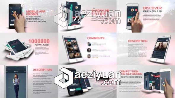 手机触控界面应用APP介绍展示动画AE模板 Videohive App Promo Kit手机,触控,界面,应用,介绍 - AE资源网 www.aeziyuan.com