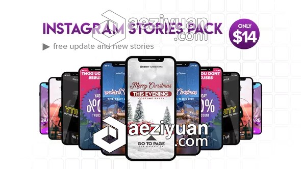 手机竖屏图文设计包装动画AE模板 Videohive Instagram Stories手机,动画,instagram,stories - AE资源网 www.aeziyuan.com