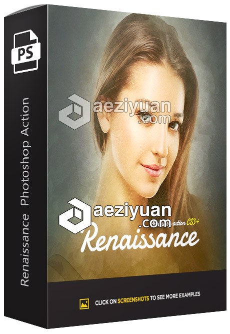 文艺复兴艺术绘画中文版PS动作 Renaissance Photoshop Action 附视频教程文艺复兴,文艺复兴艺术,艺术绘画,中文版,动作 - AE资源网 www.aeziyuan.com