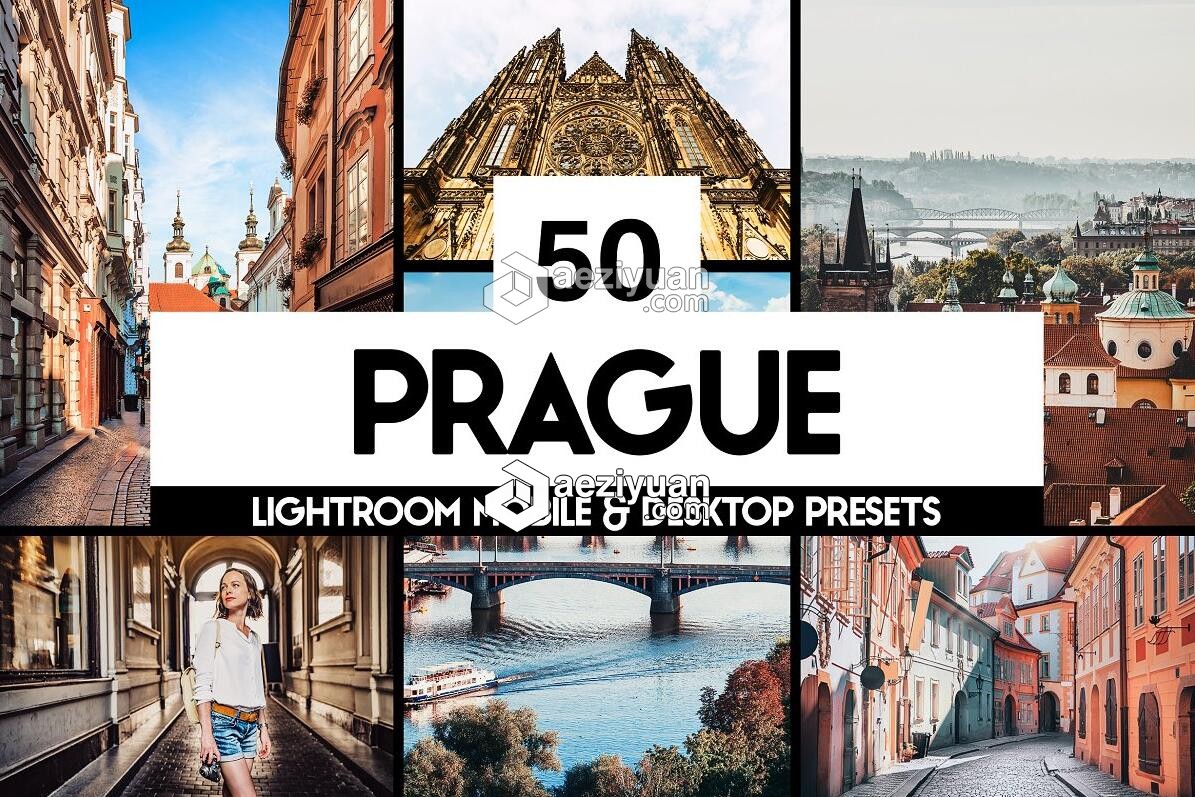 布拉格城市旅拍LR预设+LUT预设 Prague Lightroom Presets and LUTs布拉格,城市,预设,prague,lightroom - AE资源网 www.aeziyuan.com