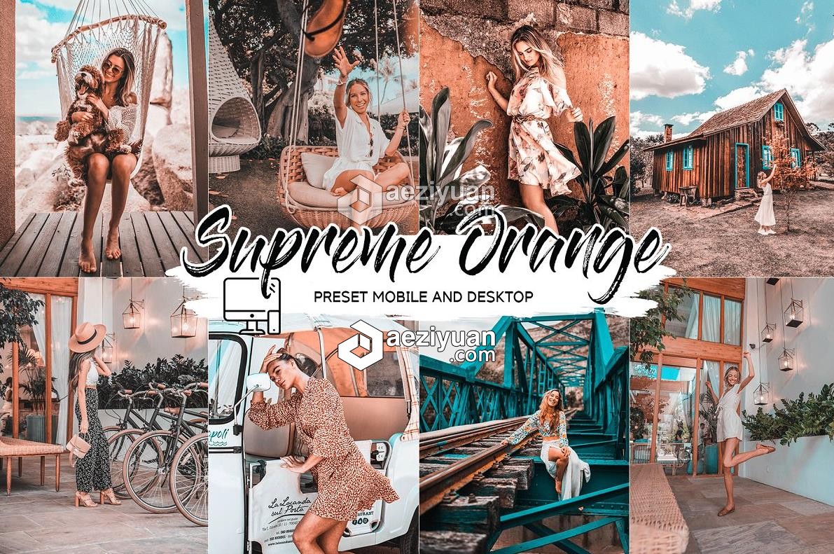 高级橙色调胶片LR预设+手机APP预设 SUPREME ORANGE LIGHTROOM PRESETS高级,色调,胶片,预设,手机 - AE资源网 www.aeziyuan.com