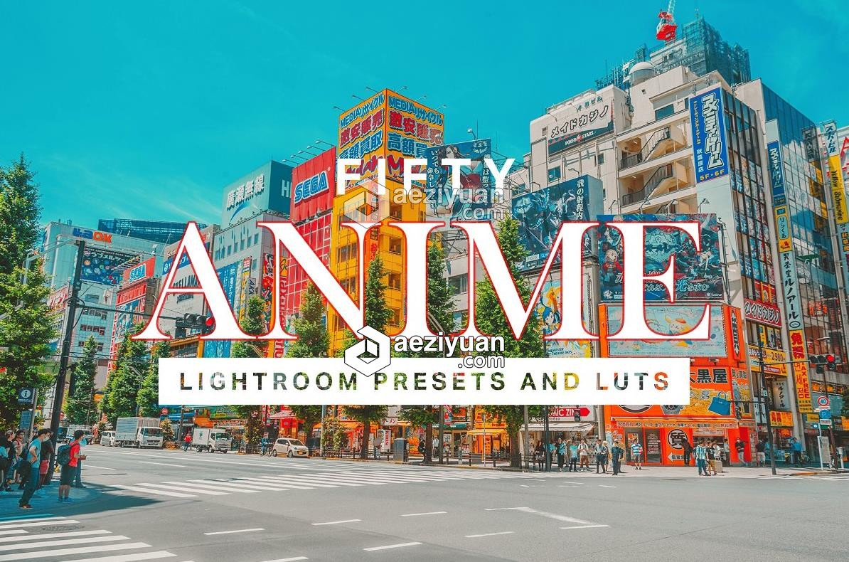 动漫色系颜色分级LR预设+LUT预设 Anime Lightroom Presets and LUTs动漫,色系,颜色,分级,预设 - AE资源网 www.aeziyuan.com