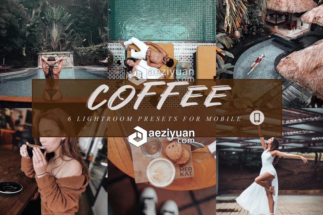 Insta咖啡电影色调人像LR预设+手机LR预设 Coffee Lightroom Presets色调,人像,预设,手机,coffee - AE资源网 www.aeziyuan.com