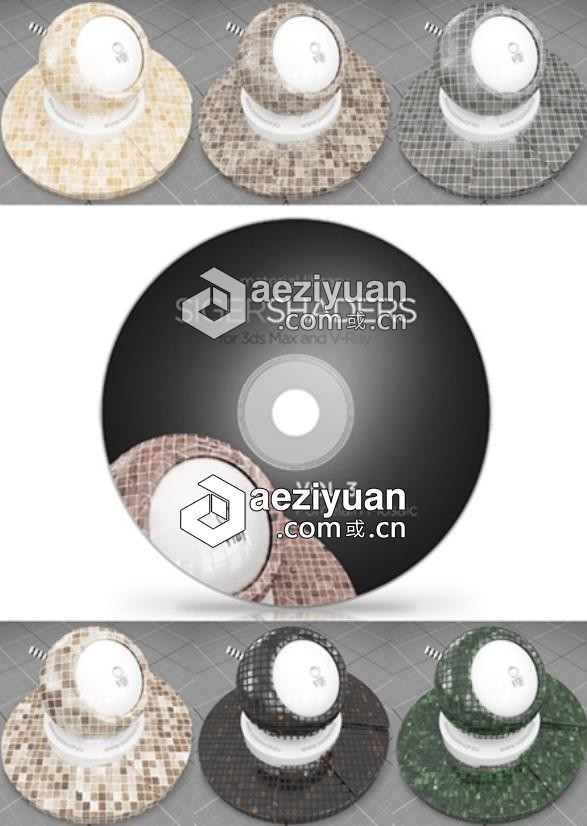 VRAY材质-瓷砖 SIGERSHADERS Vol. 3 for V-Ray材质,瓷砖 - AE资源网 www.aeziyuan.com