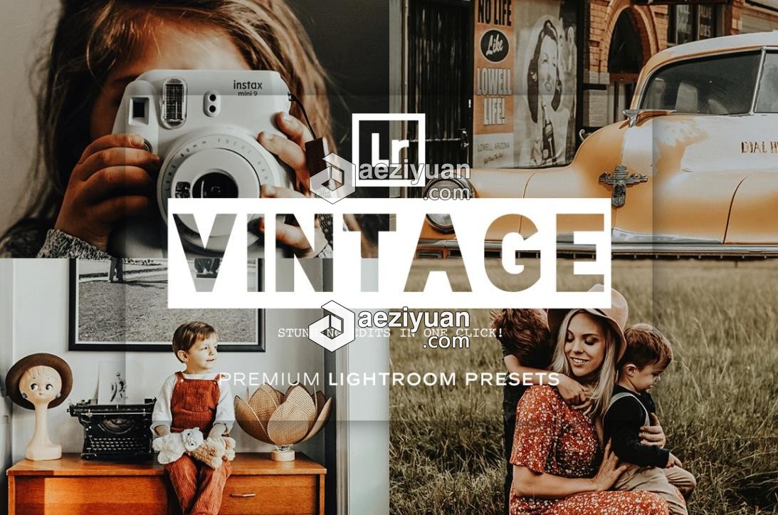 经典复古情绪人像电影胶片LR预设手机LR滤镜 Vintage Lightroom Presets经典,复古,情绪,人像,电影胶片 - AE资源网 www.aeziyuan.com