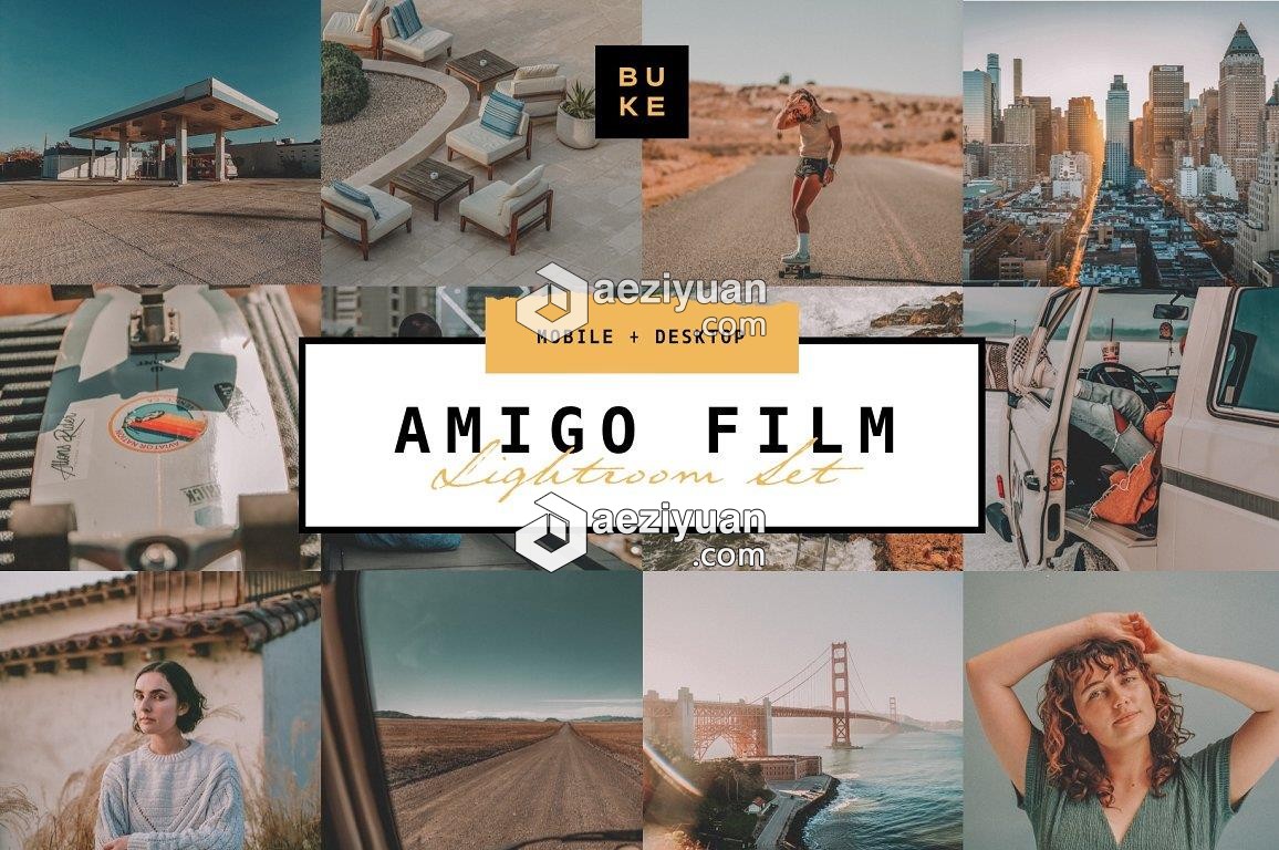 经典旅拍胶片Lightroom预设/APP预设 Amigo Film Lightroom Preset Pack - AE资源网 www.aeziyuan.com