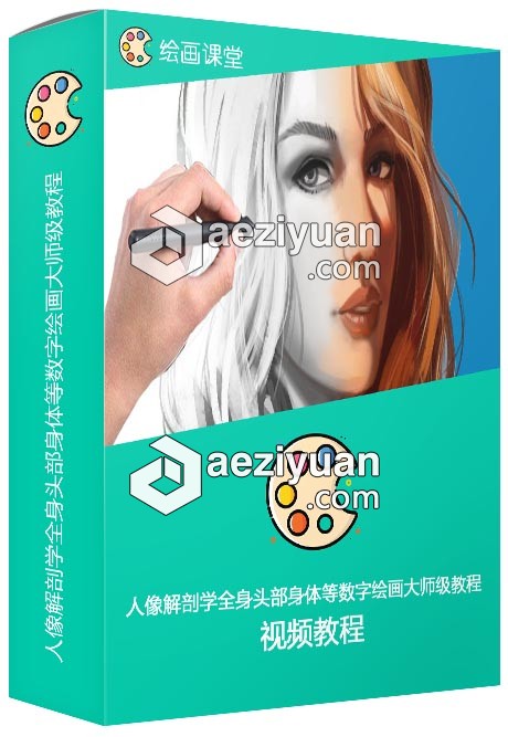 人像解剖学全身头部身体等数字绘画大师级视频教程 - AE资源网 www.aeziyuan.com