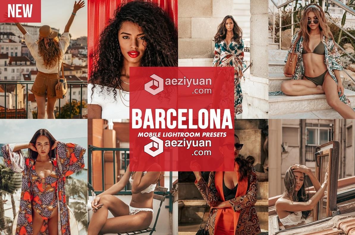 巴塞罗那旅拍时尚人像Lightroom手机APP预设 Lightroom Preset BARCELONA - AE资源网 www.aeziyuan.com