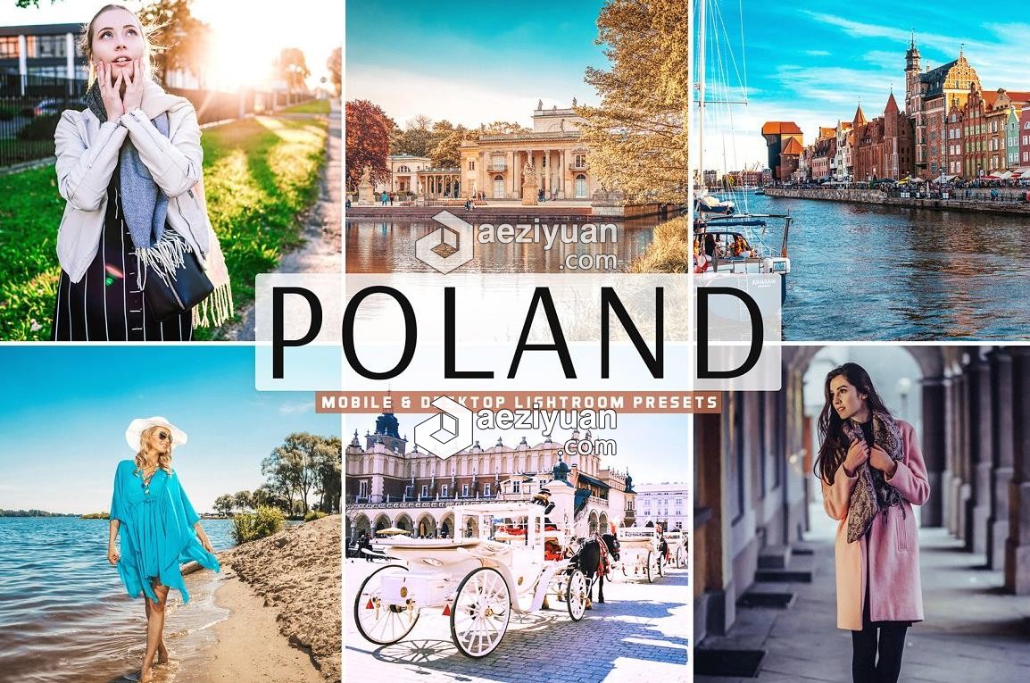 波兰城市旅拍人文风光Lightroom预设/手机版APP滤镜Poland Pro Lightroom Presets - AE资源网 www.aeziyuan.com