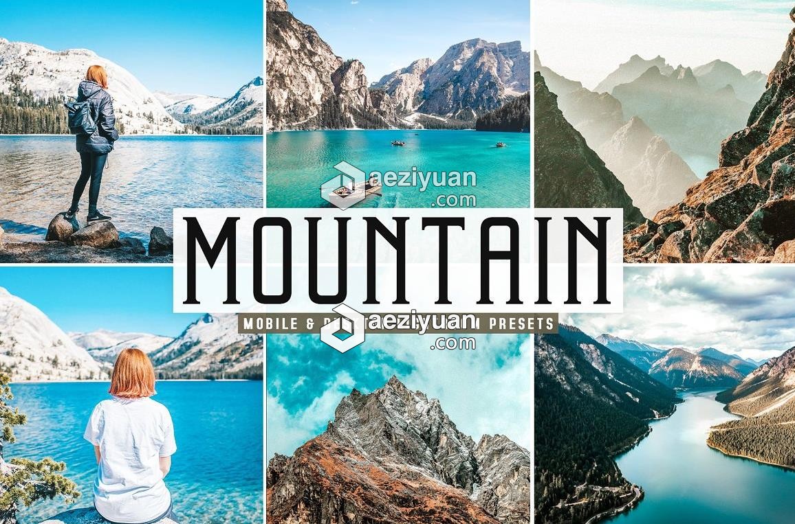 旅拍风光山脉风景后期LR预设/APP预设 Mountain Pro Lightroom Presets - AE资源网 www.aeziyuan.com