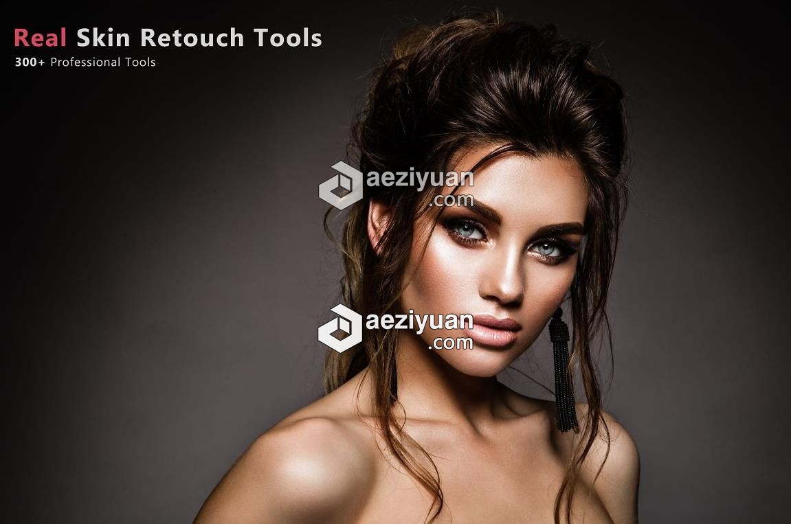 300多种真实皮肤修饰工具(LR预设+调色板+笔刷) 300+ Real Skin Retouch Tools - AE资源网 www.aeziyuan.com