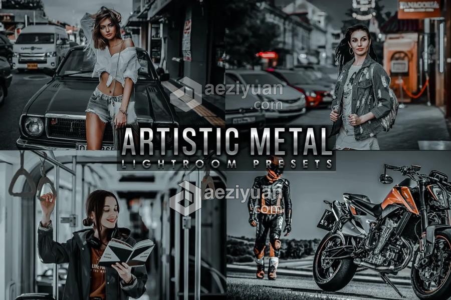 金属工业风黑金胶片城市人像LR预设/APP预设 Artistic Metal Lightroom Presets金属,工业,黑金,人像,artistic - AE资源网 www.aeziyuan.com