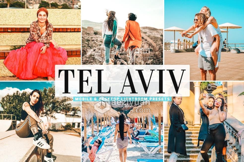 特拉维夫旅拍人像胶片感Lightroom预设/APP预设 Tel Aviv Lightroom Presets特拉维夫,旅拍,人像,胶片,lightroom - AE资源网 www.aeziyuan.com