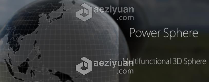 三维旋转圆球地球制作AE插件 Power Sphere v1.1.6 Win/Mac破解版 使用教程三维,旋转,圆球,地球,制作 - AE资源网 www.aeziyuan.com