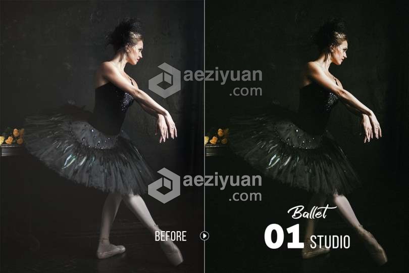 芭蕾舞台/剧院人像摄影LR预设/移动APP滤镜 Presetrain – Ballet Artistic Presets舞台,剧院,人像摄影,预设,移动 - AE资源网 www.aeziyuan.com