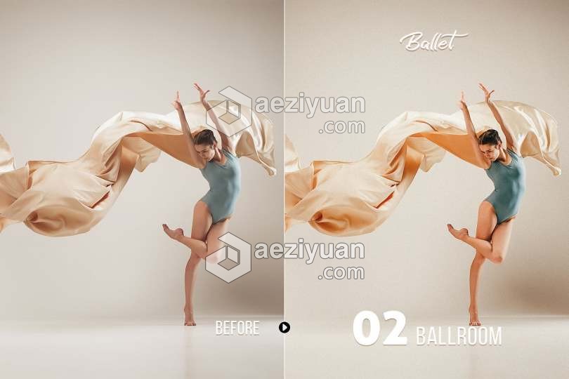 芭蕾舞台/剧院人像摄影LR预设/移动APP滤镜 Presetrain – Ballet Artistic Presets舞台,剧院,人像摄影,预设,移动 - AE资源网 www.aeziyuan.com