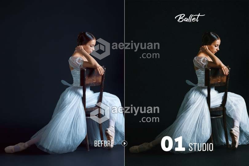 芭蕾舞台/剧院人像摄影LR预设/移动APP滤镜 Presetrain – Ballet Artistic Presets舞台,剧院,人像摄影,预设,移动 - AE资源网 www.aeziyuan.com