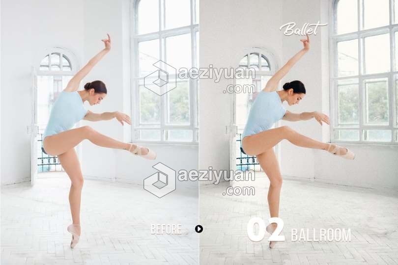 芭蕾舞台/剧院人像摄影LR预设/移动APP滤镜 Presetrain – Ballet Artistic Presets舞台,剧院,人像摄影,预设,移动 - AE资源网 www.aeziyuan.com