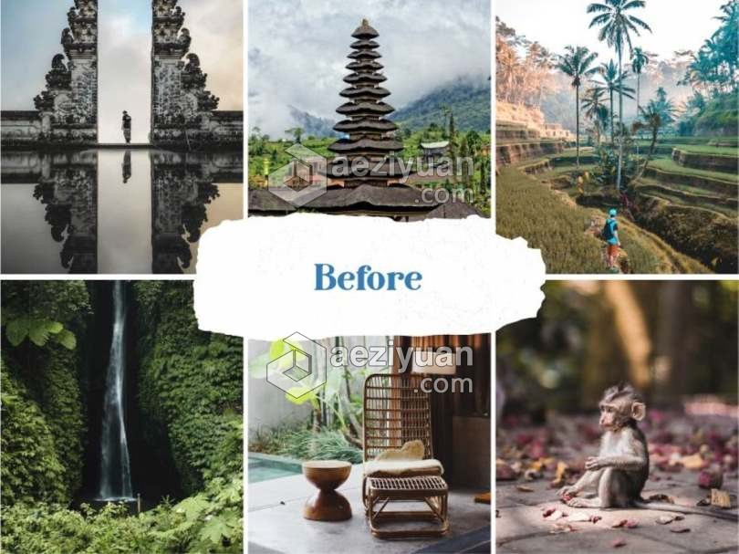 巴厘岛旅拍人文Lightroom预设/APP滤镜  Bali Lightroom Presets巴厘岛,人文,lightroom,预设,滤镜 - AE资源网 www.aeziyuan.com