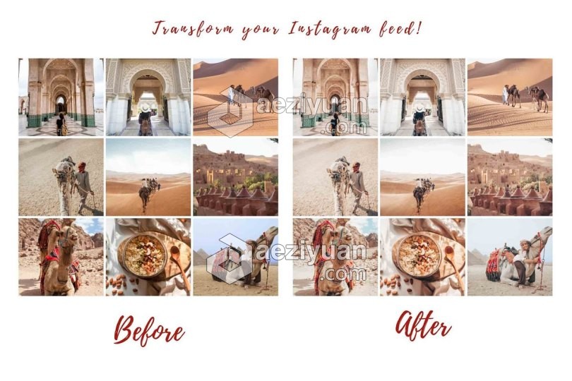 摩洛哥沙漠旅拍人文胶片Lightroom预设 Lightroom Presets MOROCCO摩洛哥,沙漠,人文,胶片,lightroom - AE资源网 www.aeziyuan.com