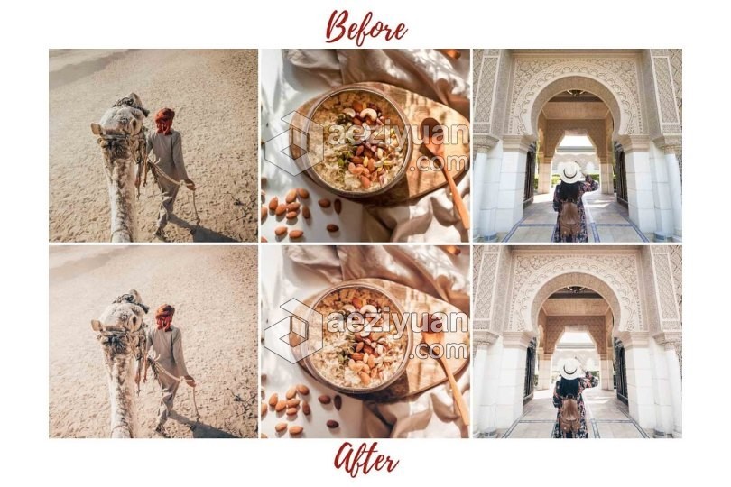 摩洛哥沙漠旅拍人文胶片Lightroom预设 Lightroom Presets MOROCCO摩洛哥,沙漠,人文,胶片,lightroom - AE资源网 www.aeziyuan.com