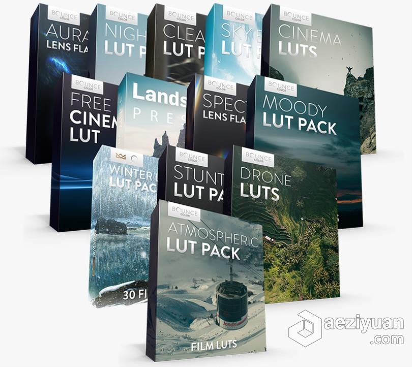 13套时尚电影胶片LUT预设和4K镜头光晕豪华套装合集 The Complete Bundle – 4K Lens Flares &amp; Film LUTs电影胶片,预设,镜头光晕,豪华,套装 - AE资源网 www.aeziyuan.com