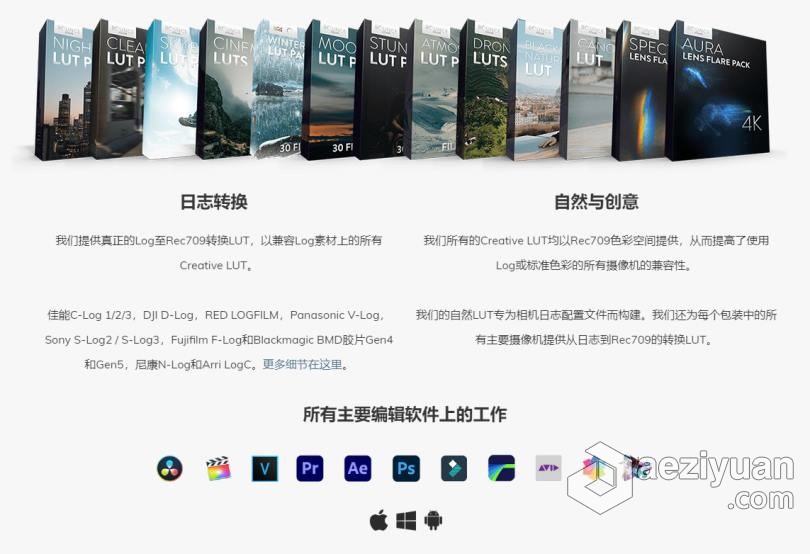 13套时尚电影胶片LUT预设和4K镜头光晕豪华套装合集 The Complete Bundle – 4K Lens Flares &amp; Film LUTs电影胶片,预设,镜头光晕,豪华,套装 - AE资源网 www.aeziyuan.com