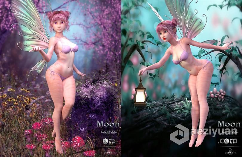 可爱精灵美少女角色3D模型合集 Moon for Genesis 8 Female角色,3d模型,合集,genesis,female - AE资源网 www.aeziyuan.com