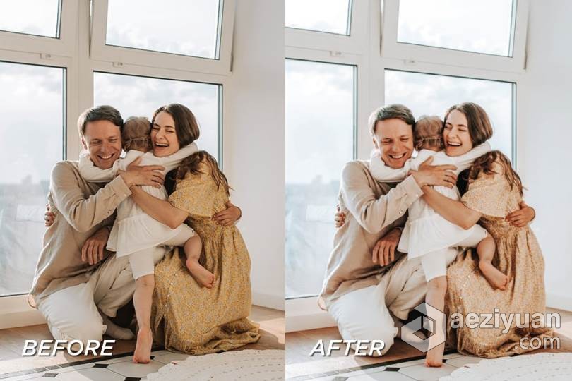 明亮通透家庭人像后期胶片Lightroom预设+APP预设 5 Family Lightroom Presets明亮,通透,家庭,人像,后期 - AE资源网 www.aeziyuan.com